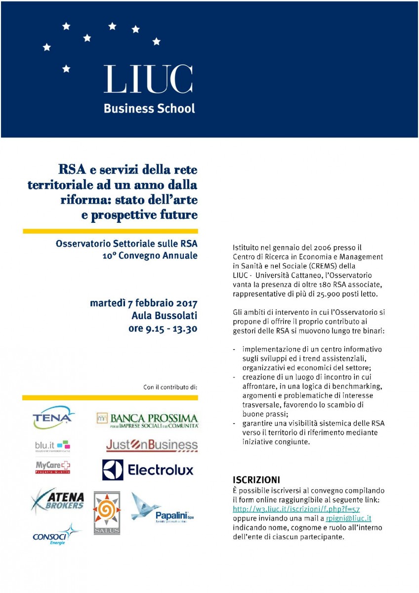 Convegno Osservatorio settoriale RSA